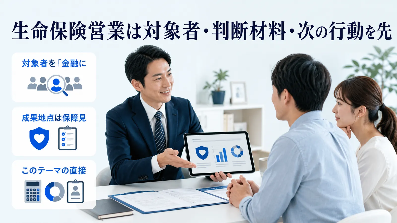 生命保険営業は対象者・判断材料・次の行動を先