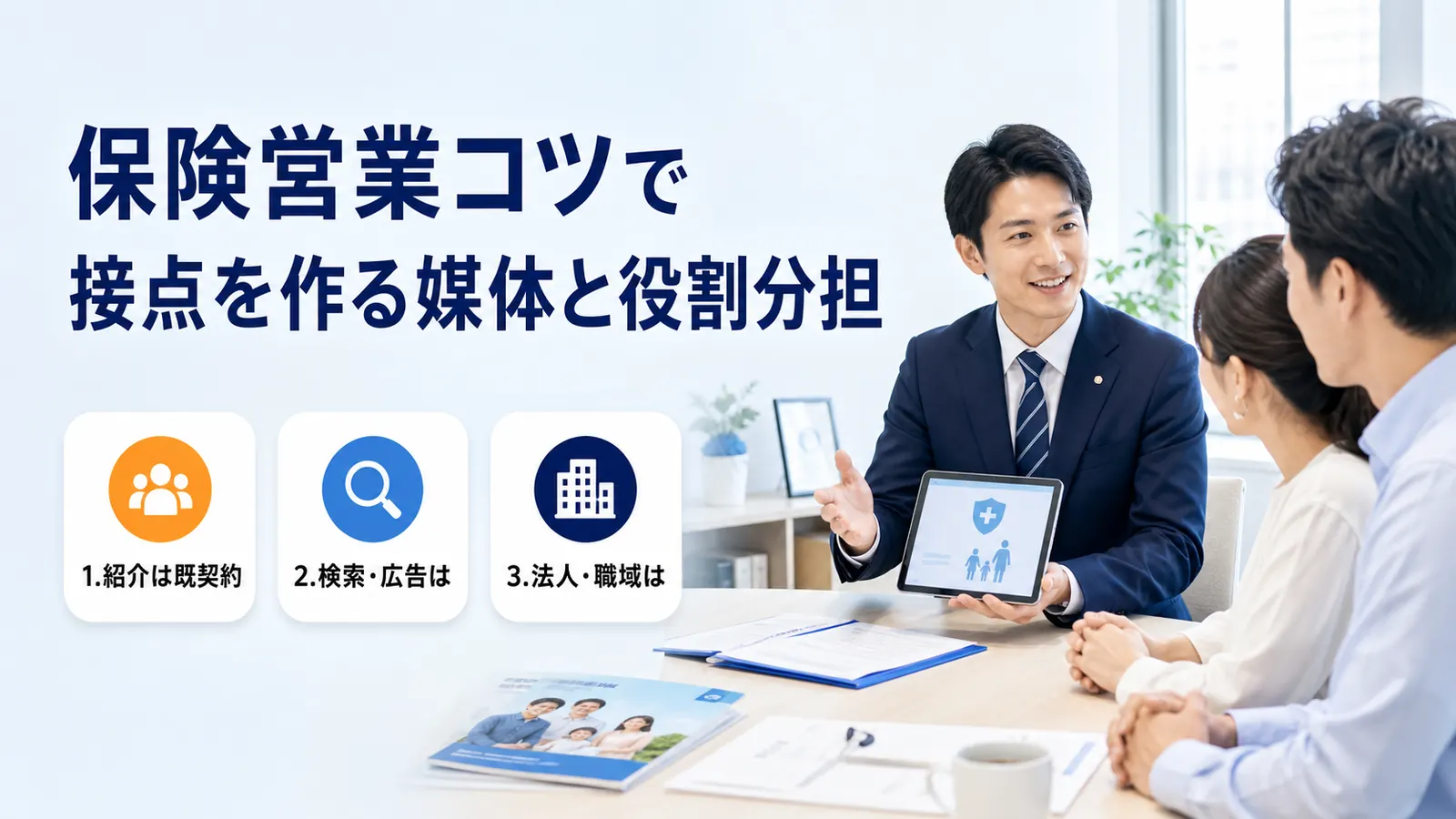 保険営業コツで接点を作る媒体と役割分担