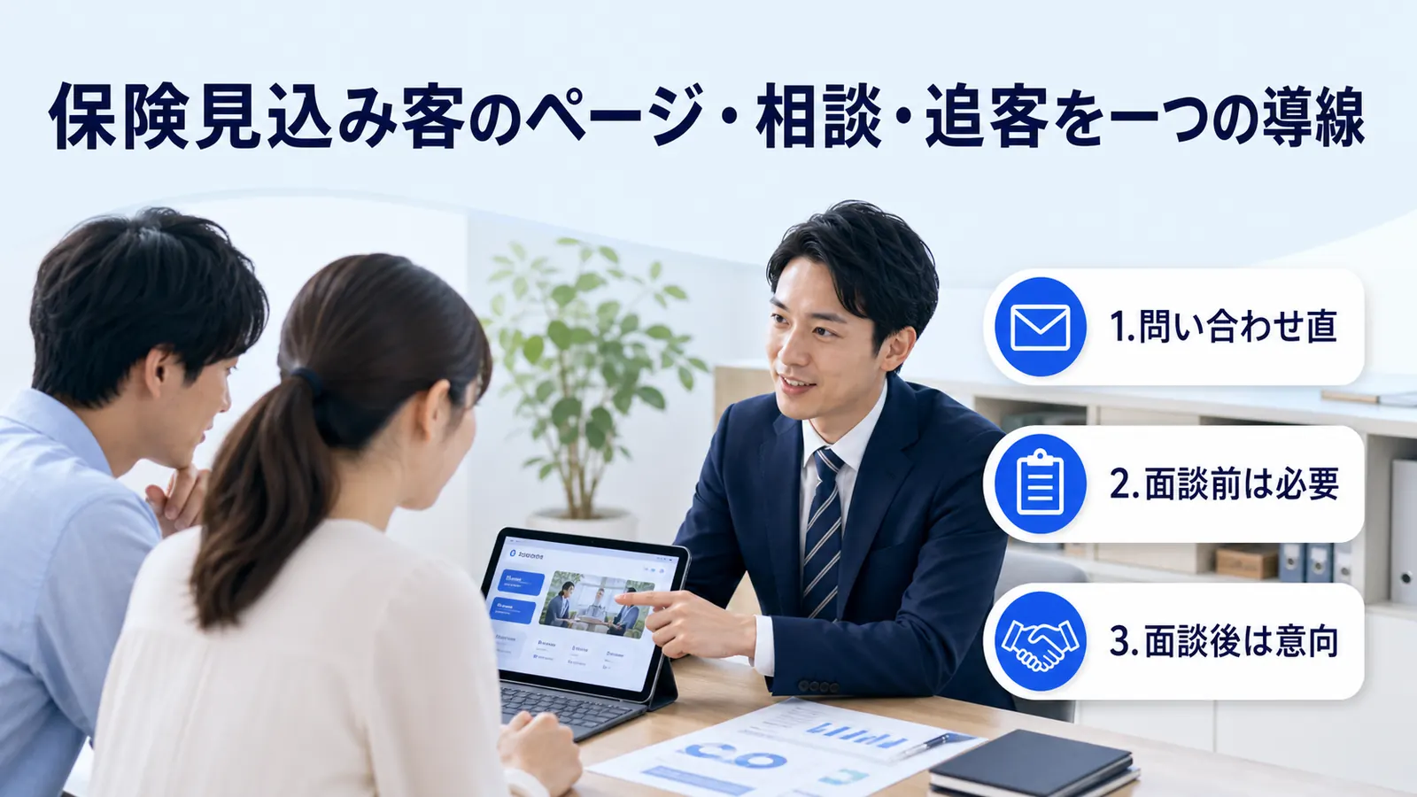 保険見込み客のページ・相談・追客を一つの導線