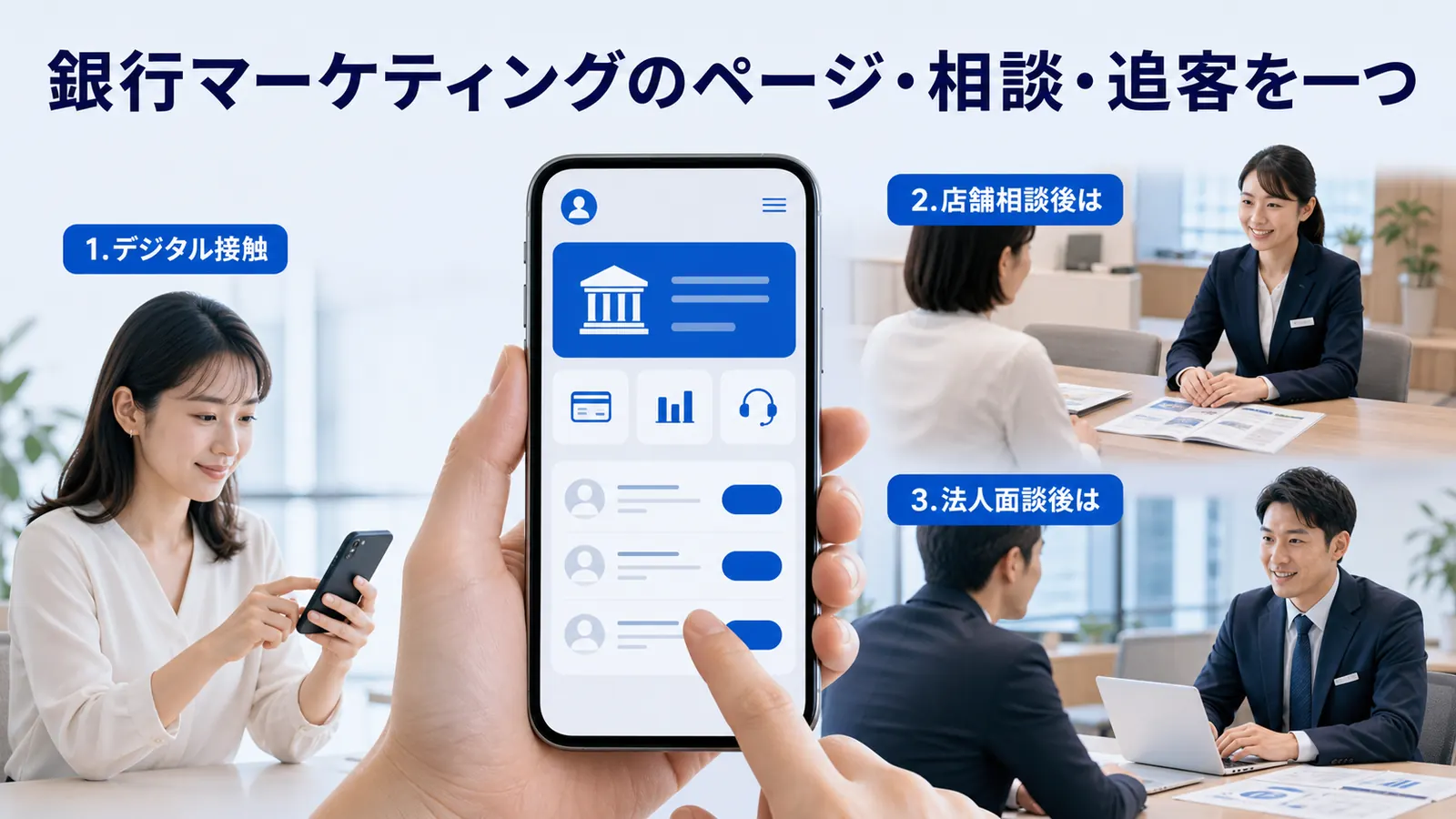 銀行マーケティングのページ・相談・追客を一つ