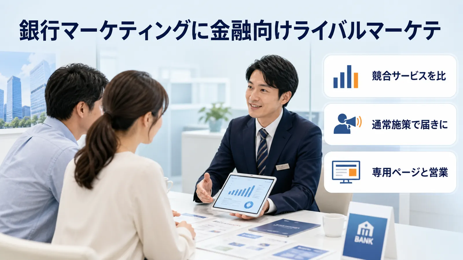 銀行マーケティングに金融向けライバルマーケテ