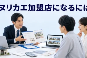 ヌリカエ加盟店になるにはを内容別のオリジナル構図で整理した図解