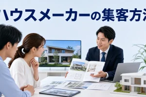 ハウスメーカーの集客方法を内容別のオリジナル構図で整理した図解
