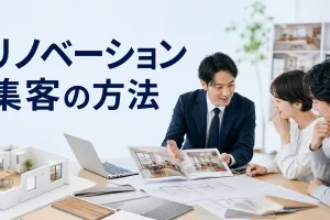 リノベーション集客の方法を内容別のオリジナル構図で整理した図解