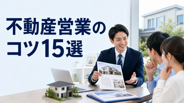 不動産営業のコツ15選を内容別のオリジナル構図で整理した図解
