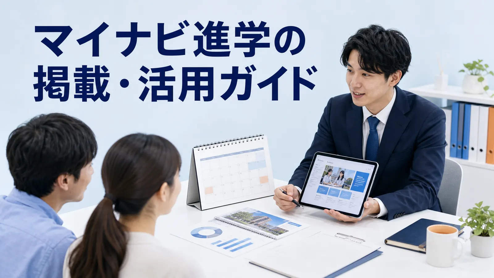 マイナビ進学の掲載・活用ガイドを内容別のオリジナル構図で整理した図解