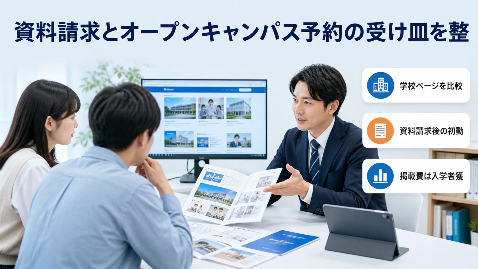 資料請求とオープンキャンパス予約の受け皿を整