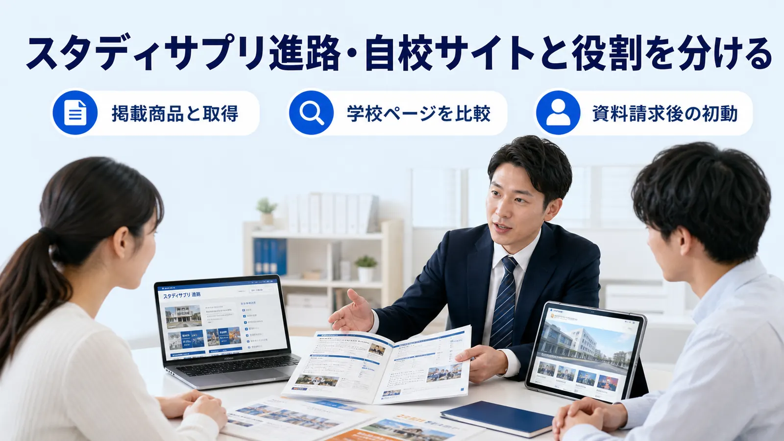 スタディサプリ進路・自校サイトと役割を分ける