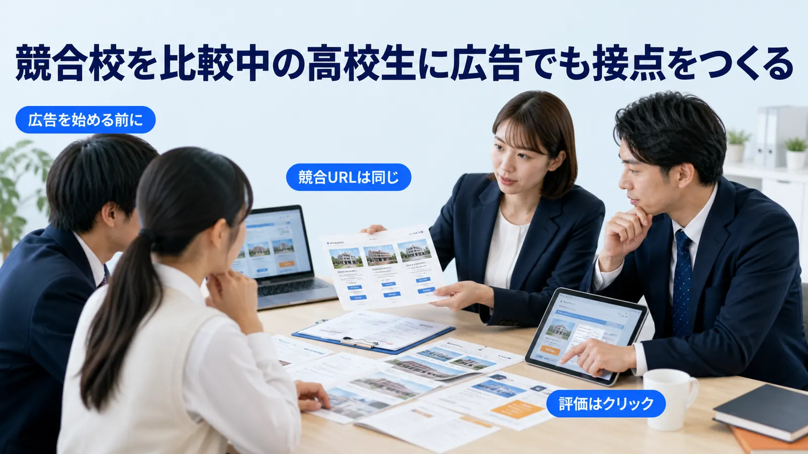 競合校を比較中の高校生に広告でも接点をつくる