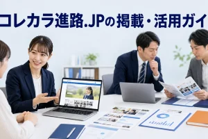 コレカラ進路.JPの掲載・活用ガイドを内容別のオリジナル構図で整理した図解