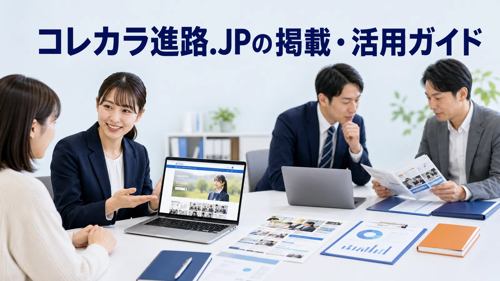コレカラ進路.JPの掲載・活用ガイドを内容別のオリジナル構図で整理した図解