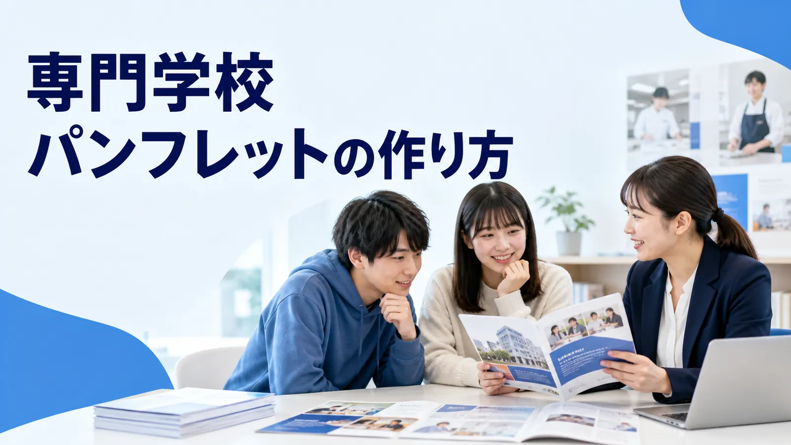 専門学校パンフレットの作り方を内容別のオリジナル構図で整理した図解
