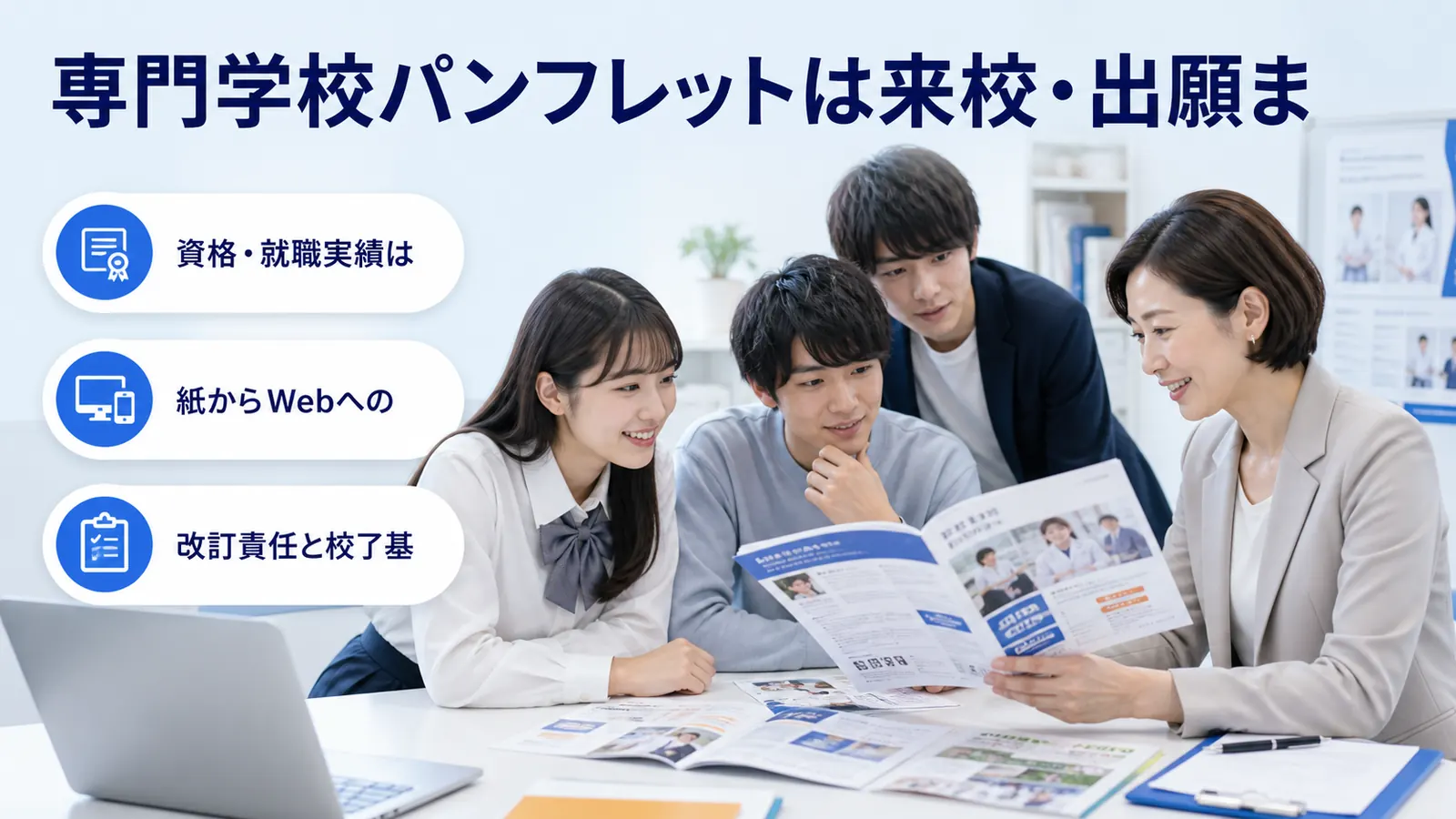 専門学校パンフレットは来校・出願ま