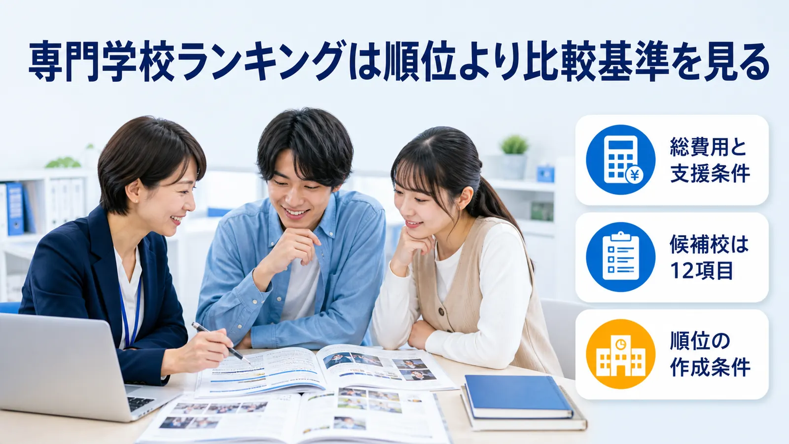 専門学校ランキングは順位より比較基準を見る