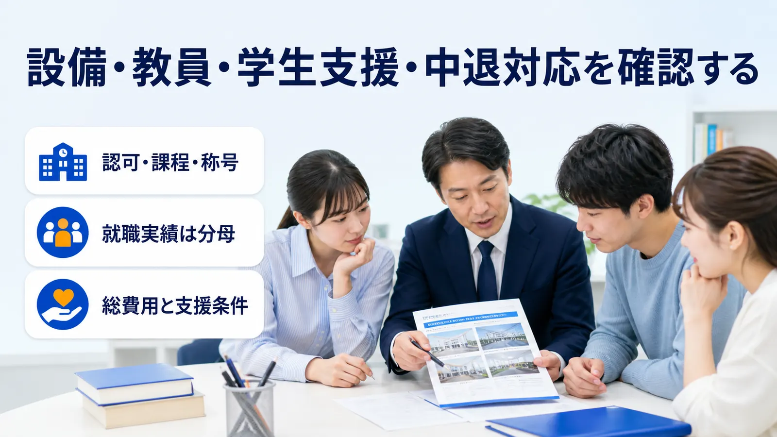 設備・教員・学生支援・中退対応を確認する