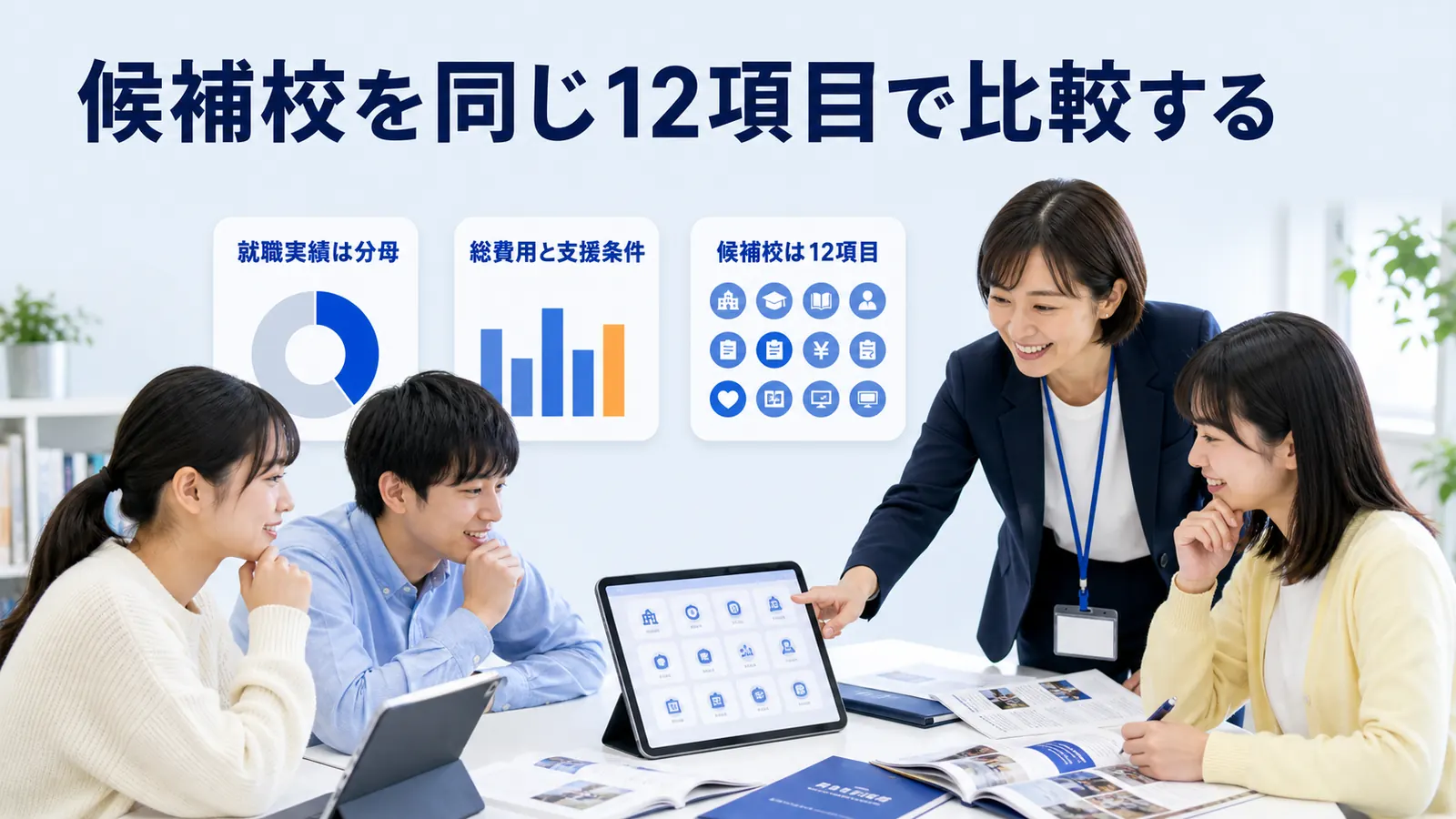 候補校を同じ12項目で比較する