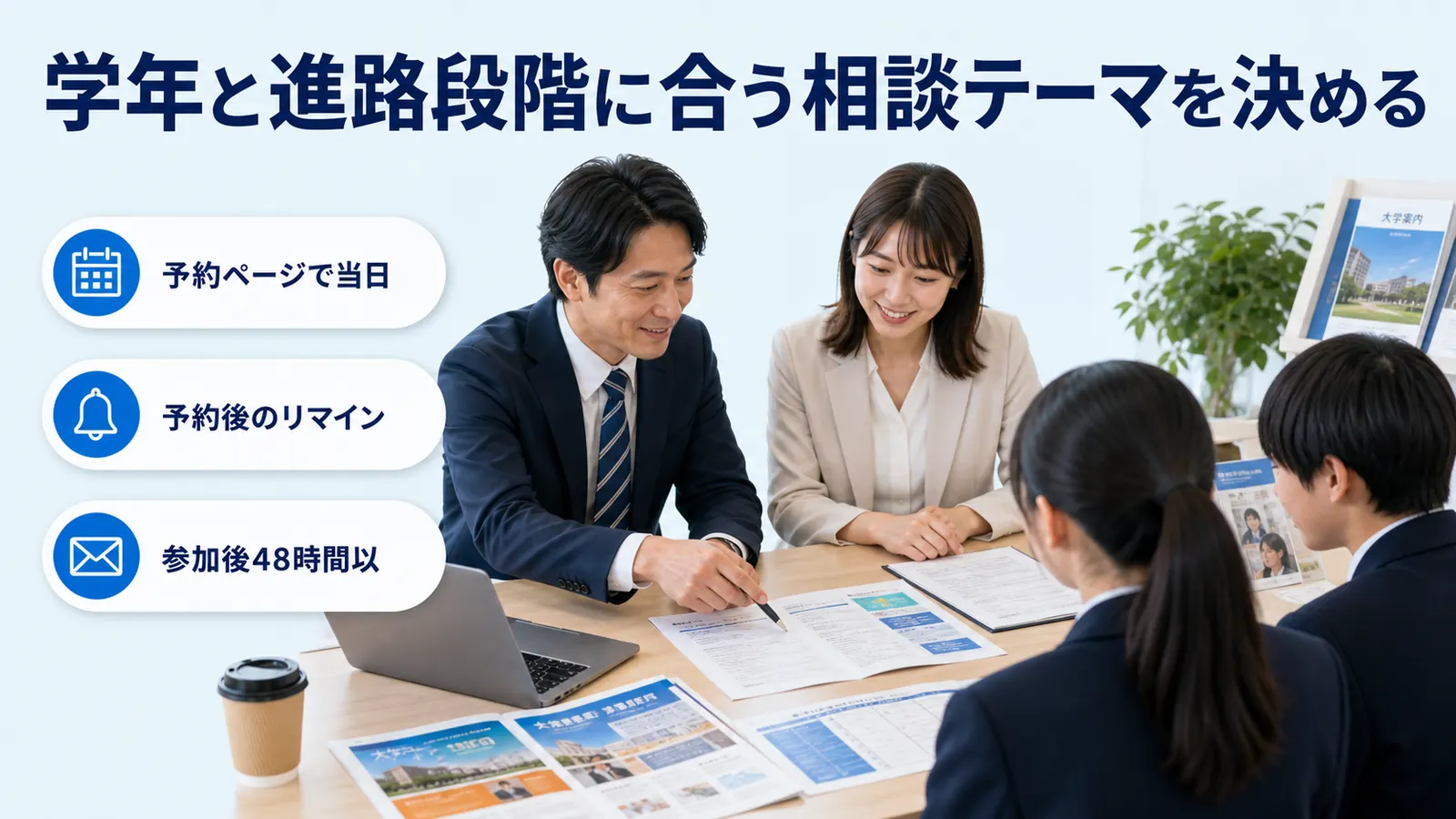 学年と進路段階に合う相談テーマを決める