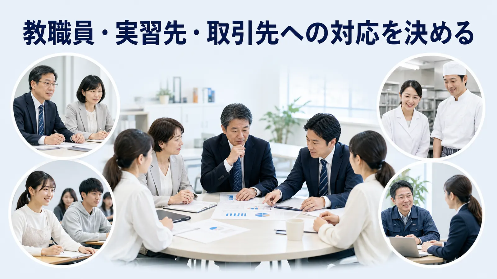 教職員・実習先・取引先への対応を決める