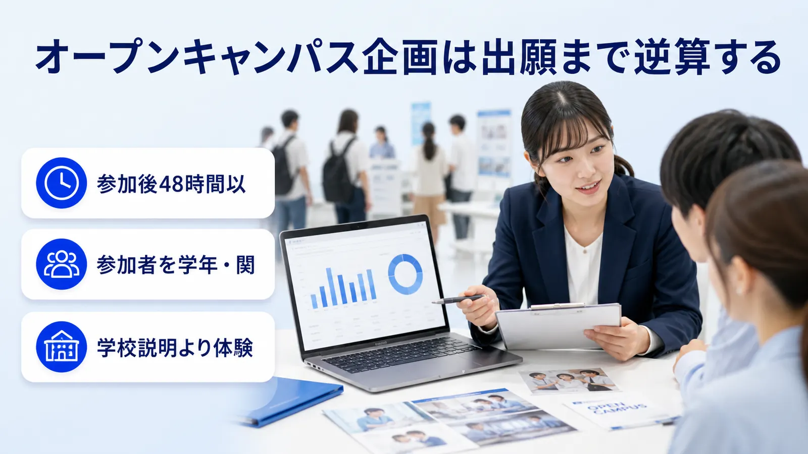 オープンキャンパス企画は出願まで逆算する
