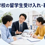 専門学校の留学生受け入れ・募集方法を内容別のオリジナル構図で整理した図解