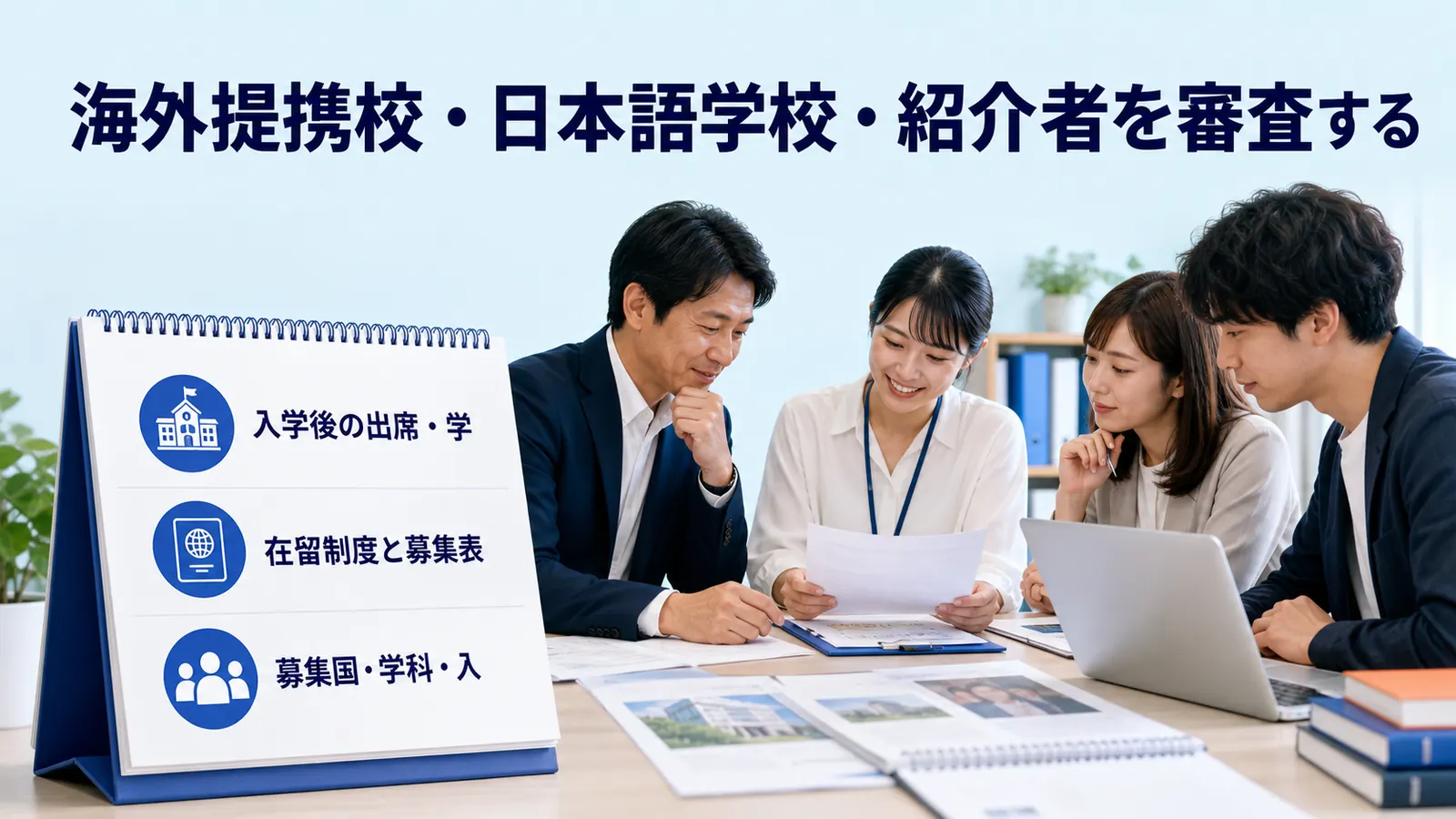 海外提携校・日本語学校・紹介者を審査する