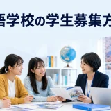 日本語学校の学生募集方法を内容別のオリジナル構図で整理した図解