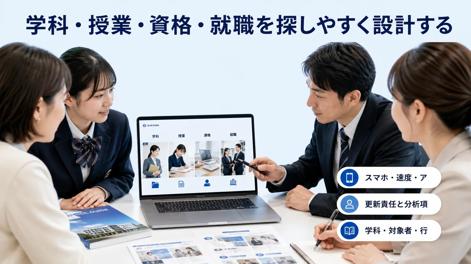 学科・授業・資格・就職を探しやすく設計する