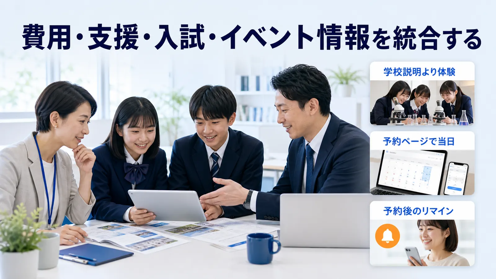 費用・支援・入試・イベント情報を統合する