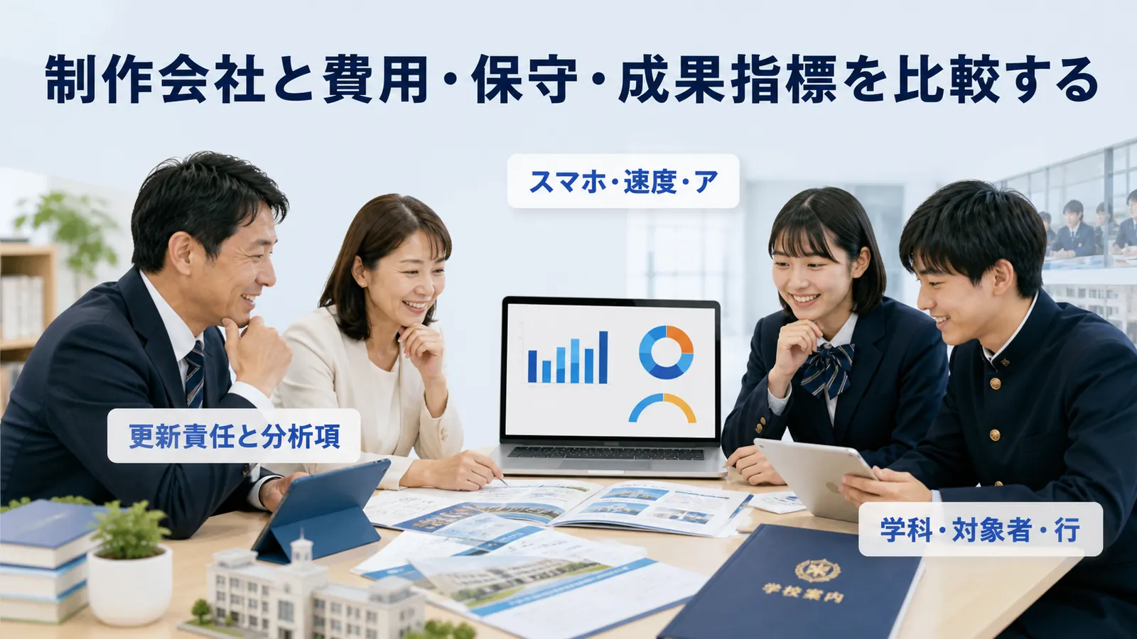 制作会社と費用・保守・成果指標を比較する