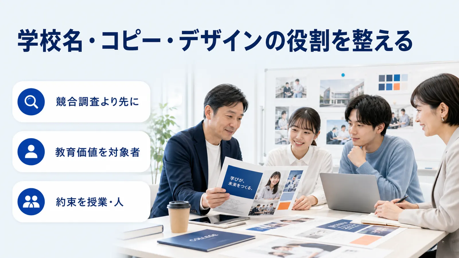 学校名・コピー・デザインの役割を整える