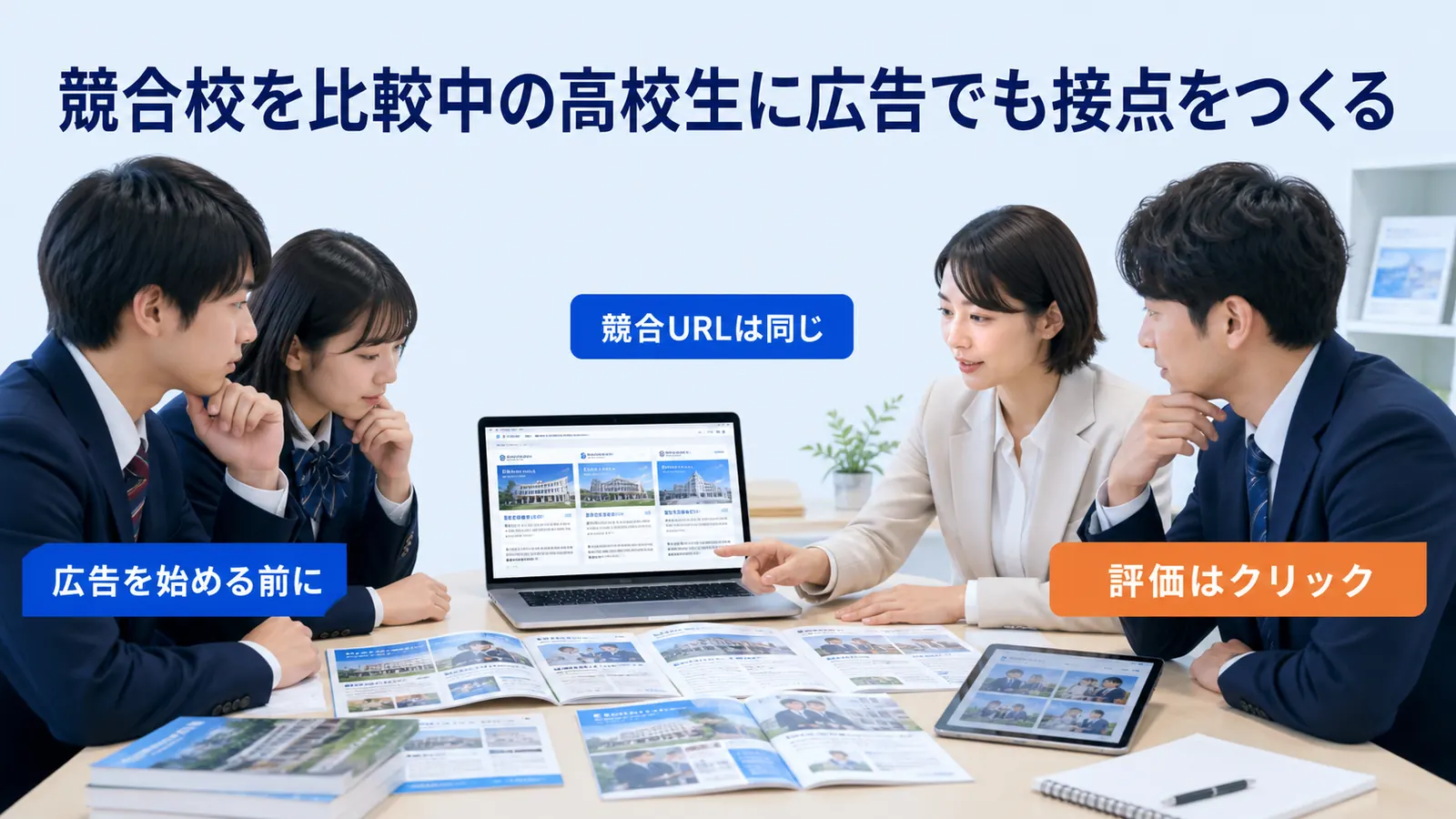 競合校を比較中の高校生に広告でも接点をつくる