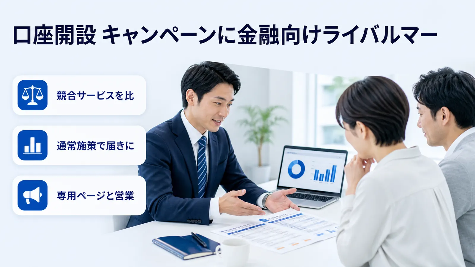 口座開設 キャンペーンに金融向けライバルマー