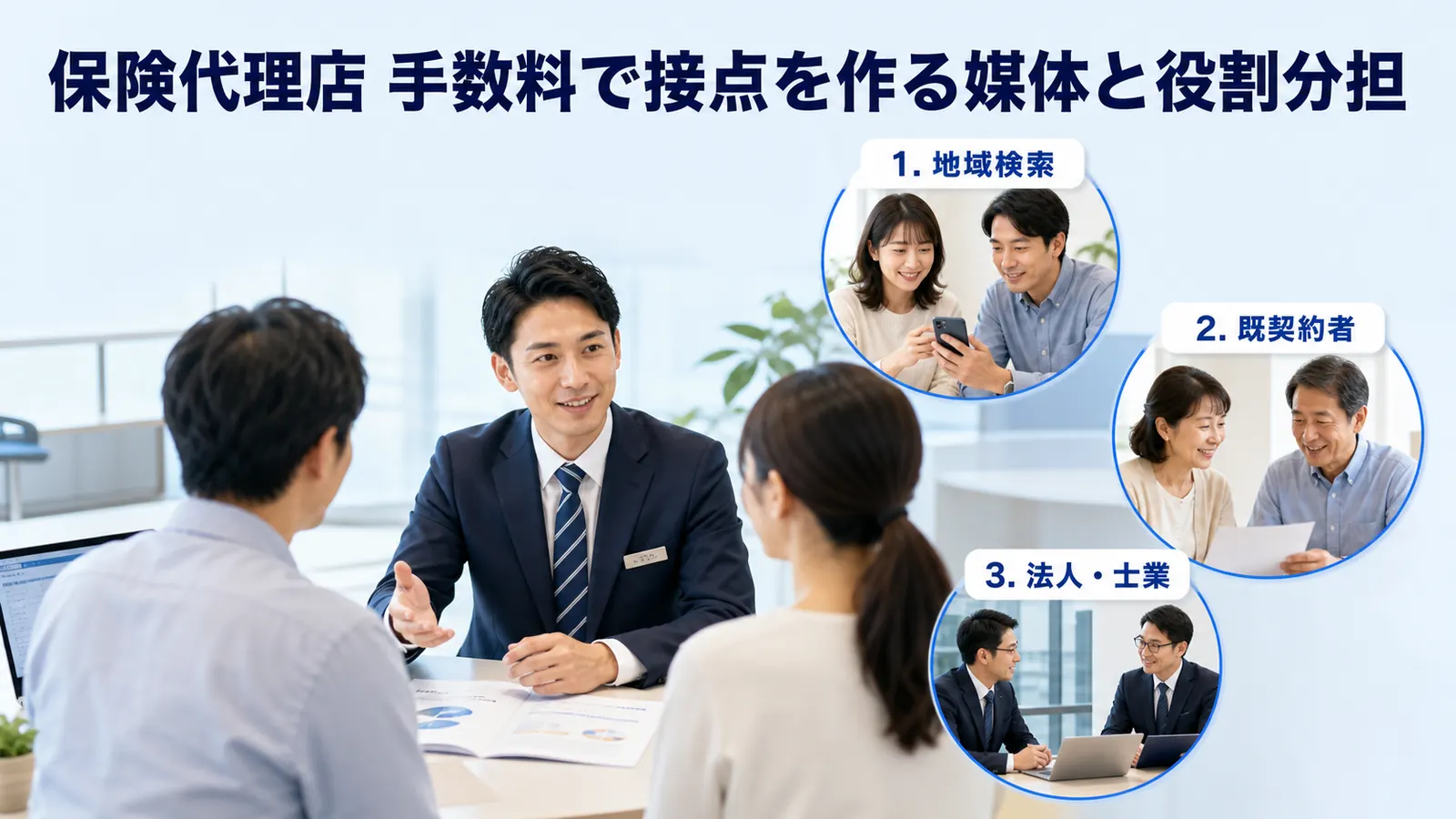 保険代理店 手数料で接点を作る媒体と役割分担