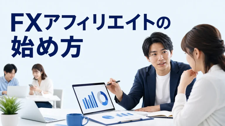 FXアフィリエイトの始め方を内容別のオリジナル構図で整理した図解
