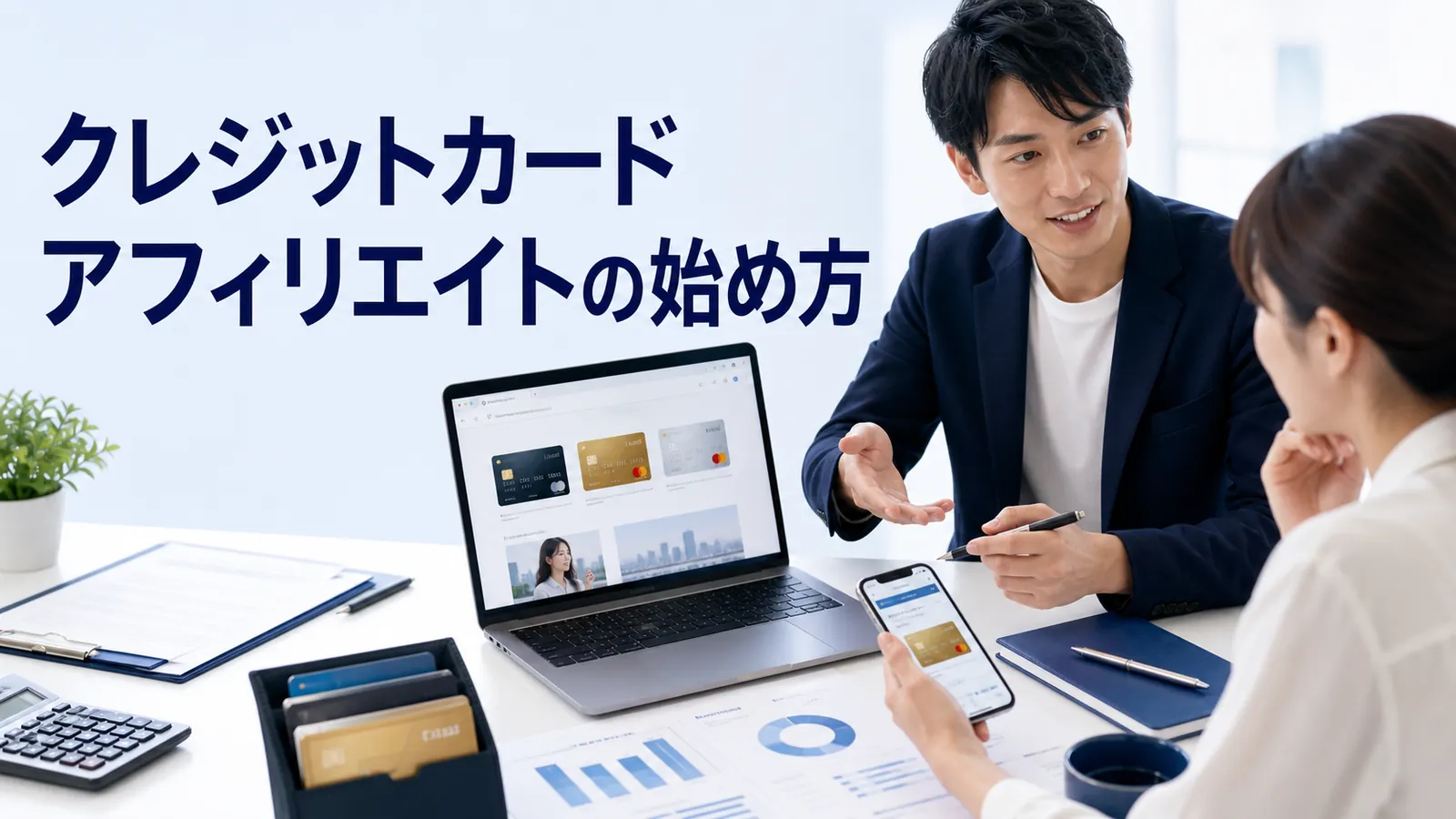 クレジットカードアフィリエイトの始め方を内容別のオリジナル構図で整理した図解