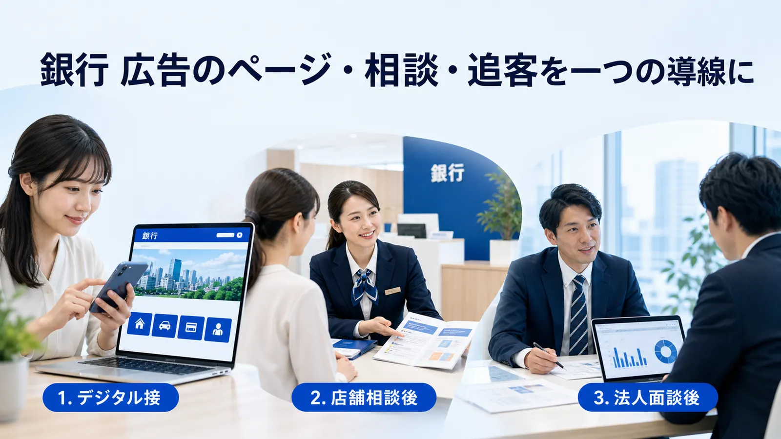 銀行 広告のページ・相談・追客を一つの導線に