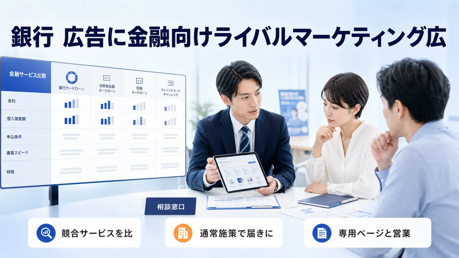 銀行 広告に金融向けライバルマーケティング広