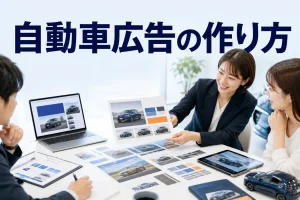 自動車広告の作り方を内容別のオリジナル構図で整理した図解