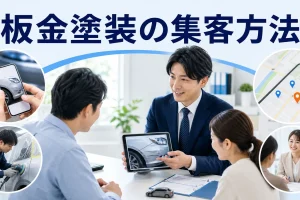 板金塗装の集客方法を内容別のオリジナル構図で整理した図解