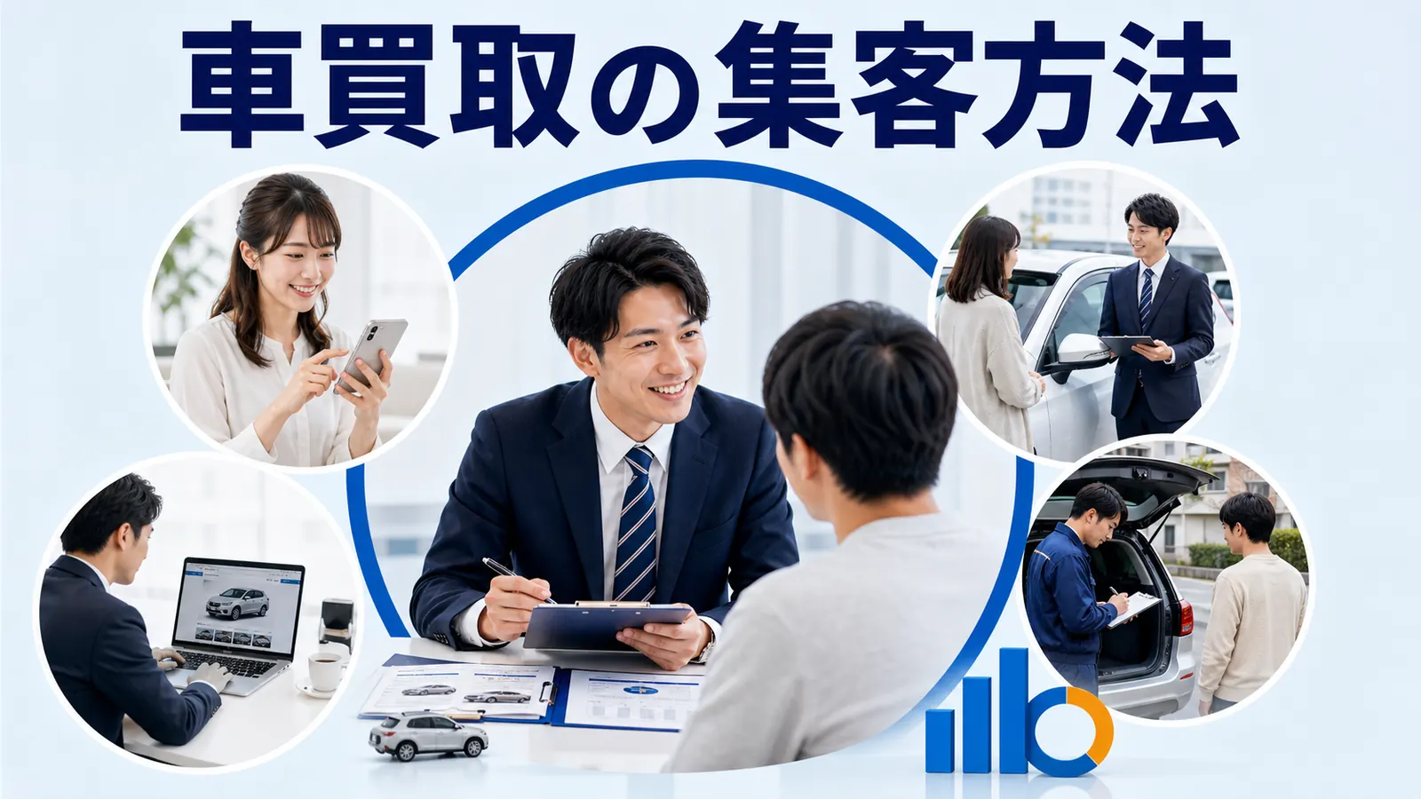 車買取の集客方法｜査定依頼・来店・出張査定・成約を増やす
