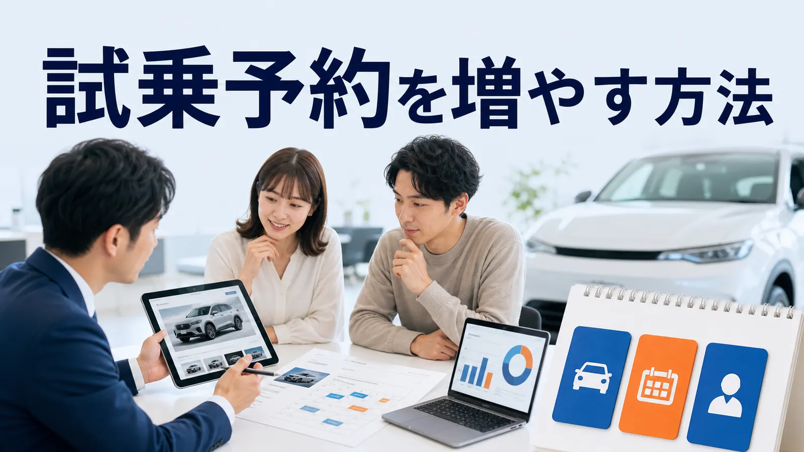 試乗予約を増やす方法｜車種ページ・予約枠・来店前フォローを改善