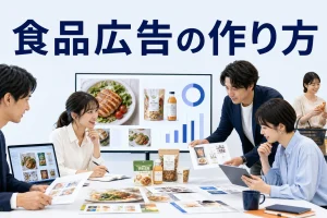 食品広告の作り方を内容別のオリジナル構図で整理した図解