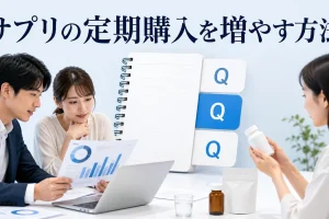 サプリの定期購入を増やす方法を内容別のオリジナル構図で整理した図解
