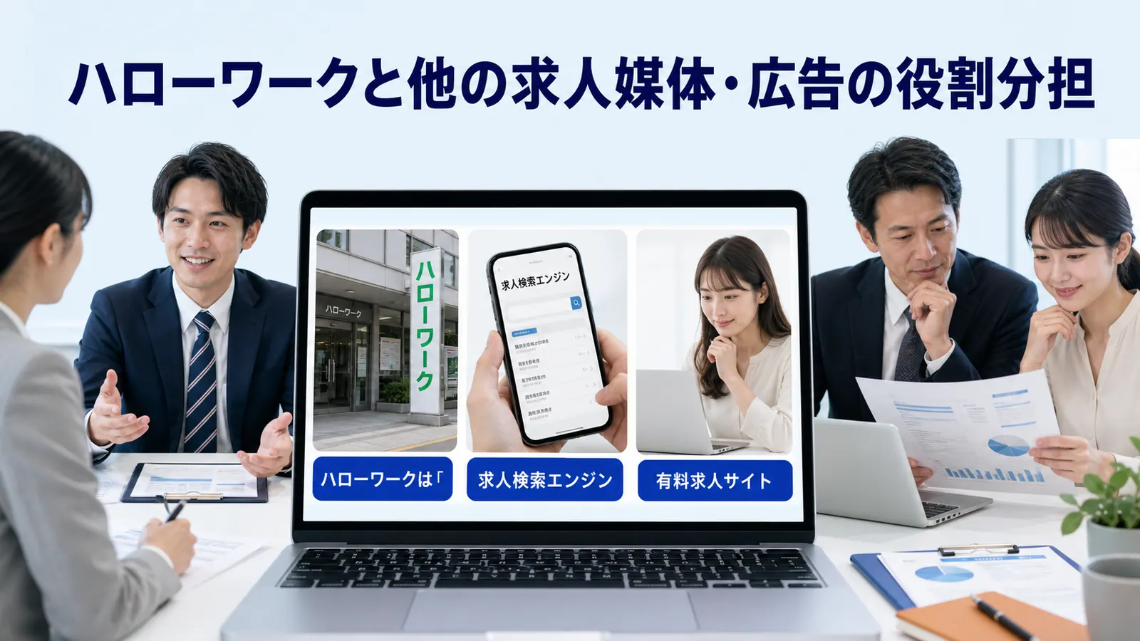 ハローワークと他の求人媒体・広告の役割分担