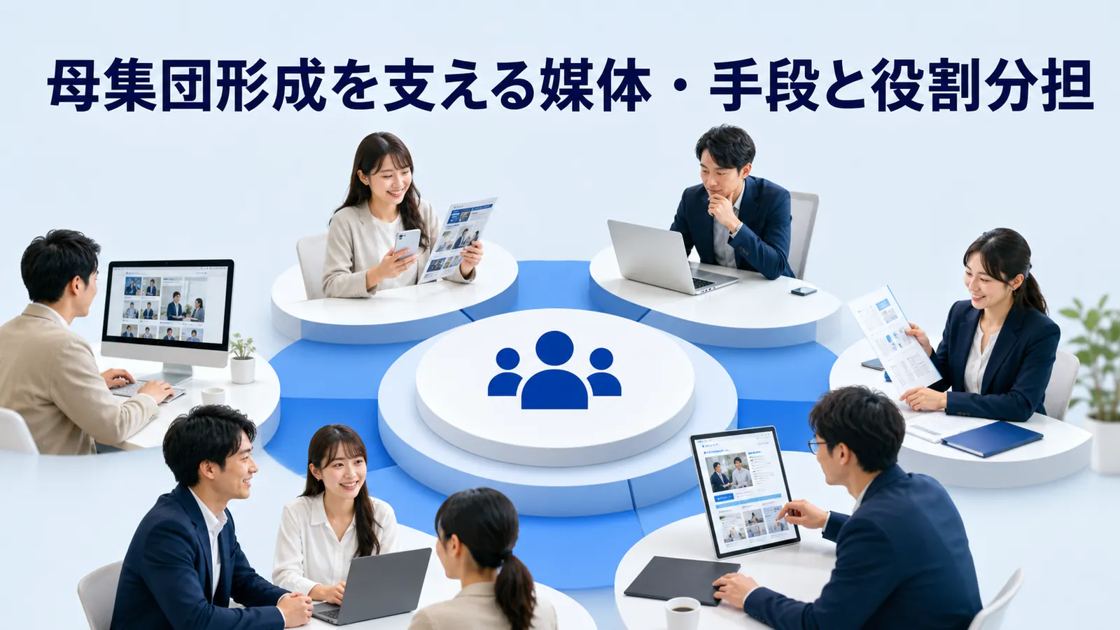 母集団形成を支える媒体・手段と役割分担