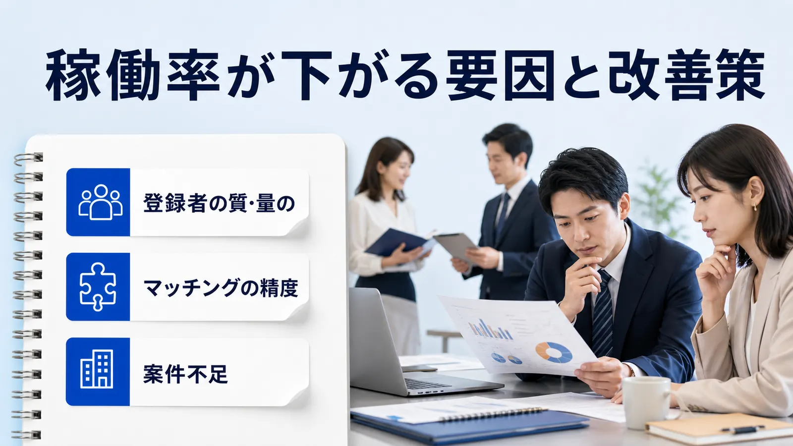 稼働率が下がる要因と改善策