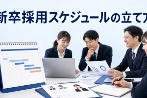 新卒採用スケジュールの立て方を内容別のオリジナル構図で整理した解説画像
