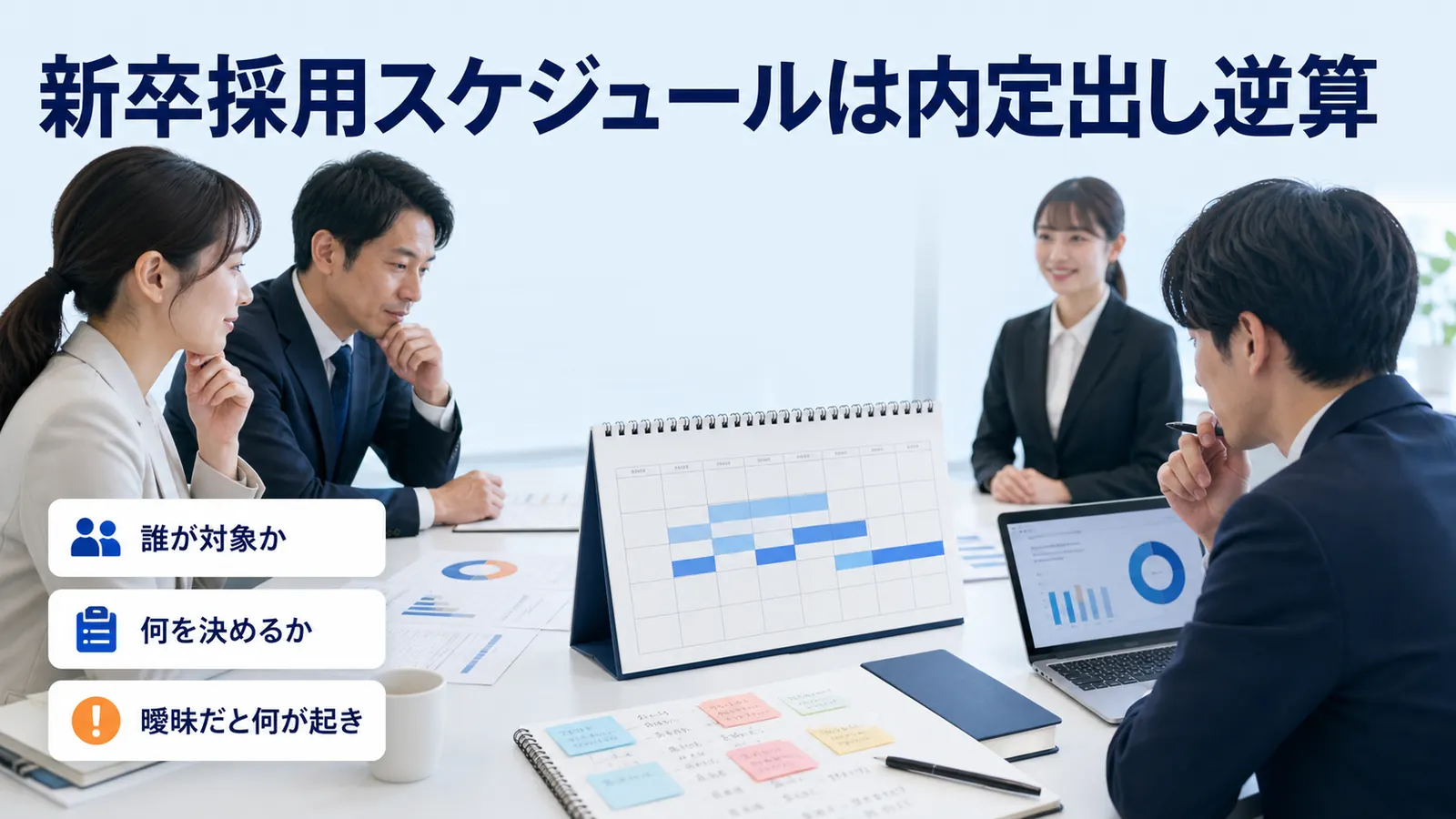 新卒採用スケジュールは内定出し逆算