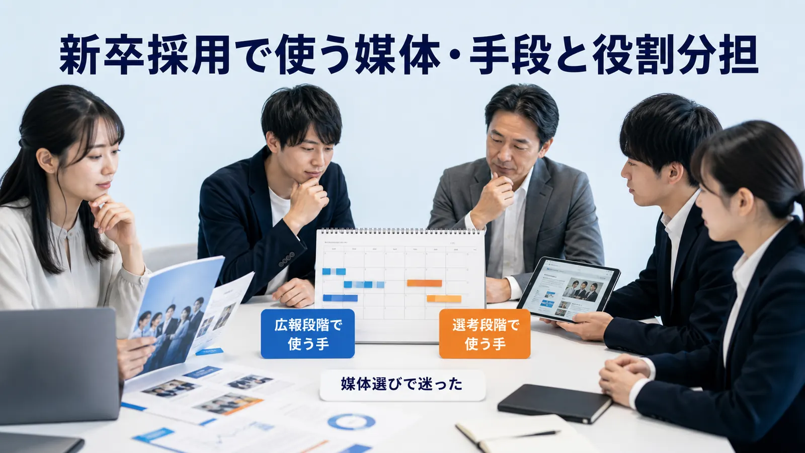 新卒採用で使う媒体・手段と役割分担
