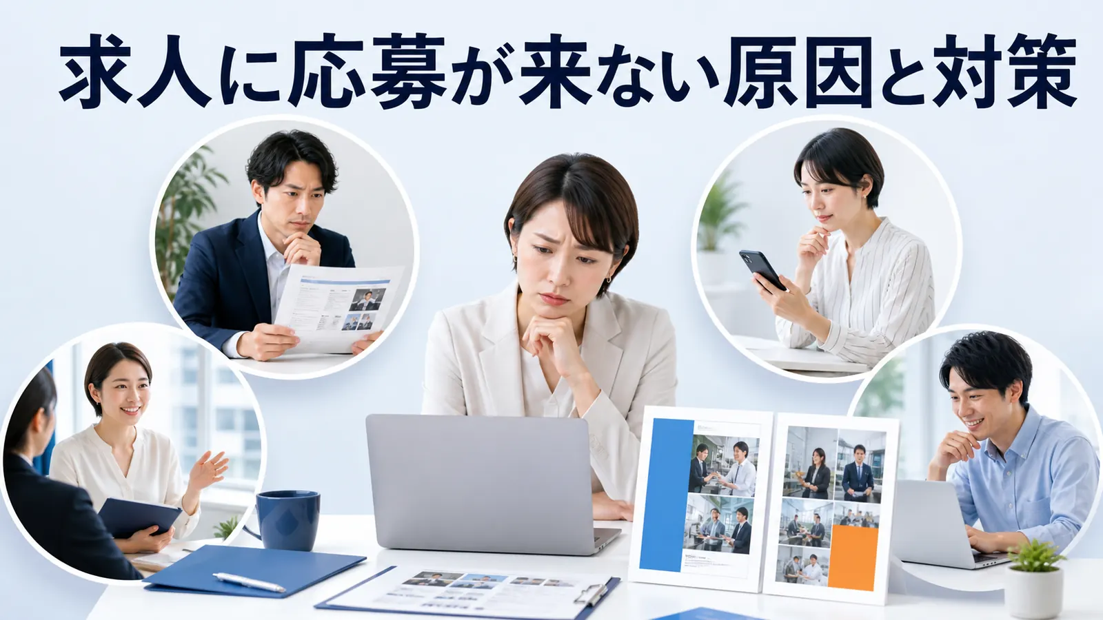 求人に応募が来ない原因と対策を内容別のオリジナル構図で整理した解説画像